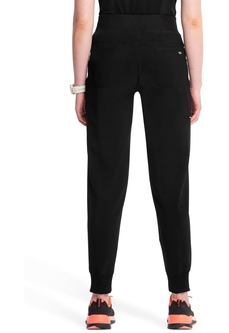 Cherokee Infinity Womens Scrub Jogger Pants, Mid Rise, Moisture Wicking, Wrinkle-Resistant, 360 Stretch, 5 Pockets Plus Size - CK110A, 2XL, Black - Image 2